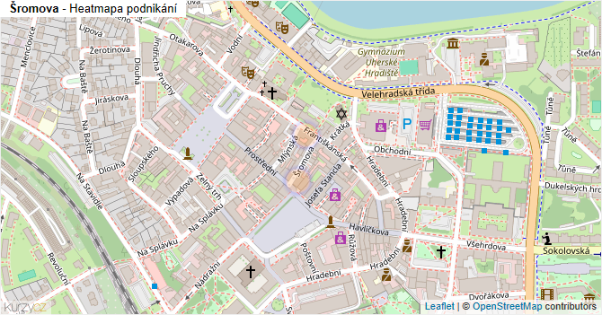 Šromova - mapa podnikání