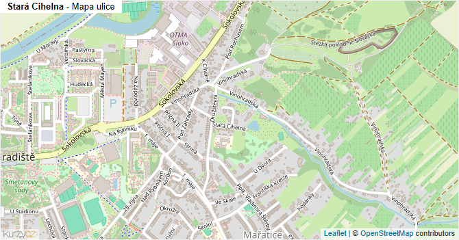 Stará Cihelna - mapa ulice