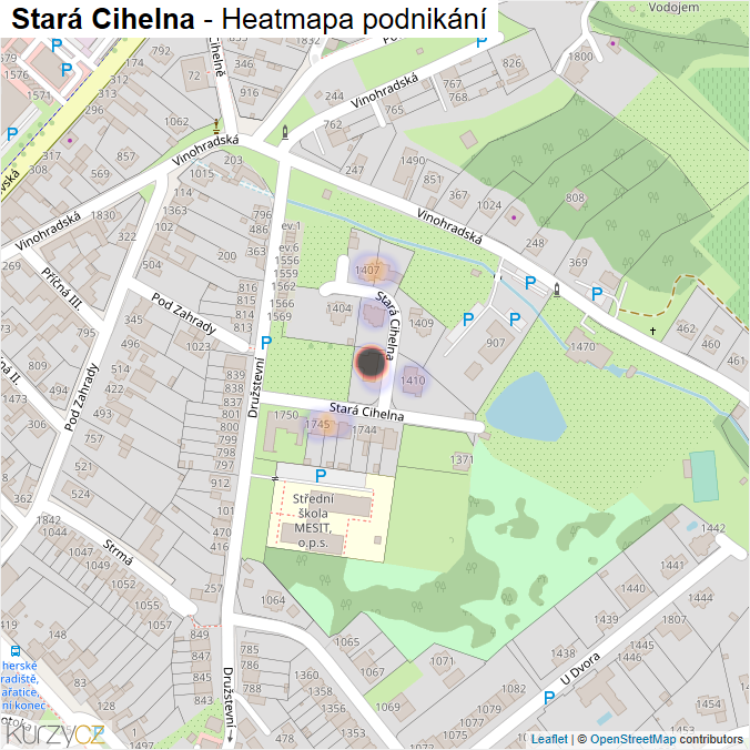 Mapa Stará Cihelna - Firmy v ulici.