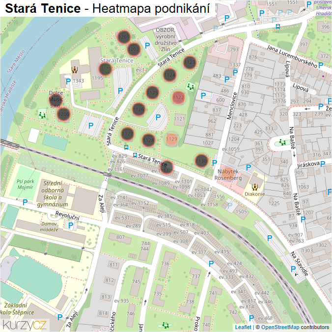 Mapa Stará Tenice - Firmy v ulici.