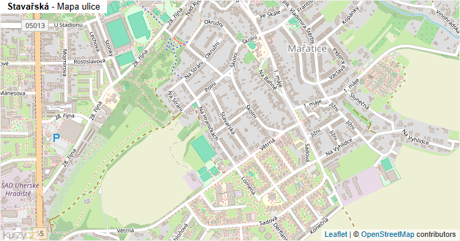 Stavařská - mapa ulice