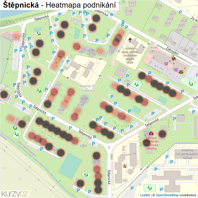 Mapa Štěpnická - Firmy v ulici.