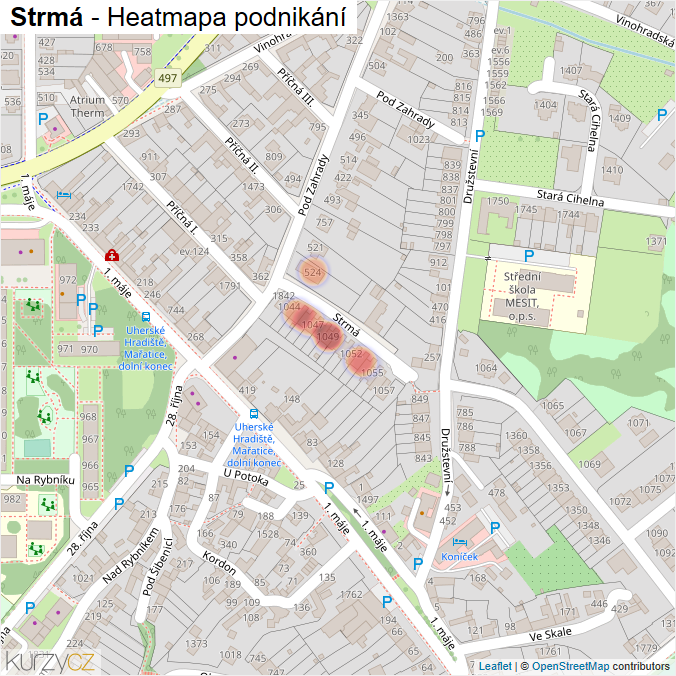 Mapa Strmá - Firmy v ulici.