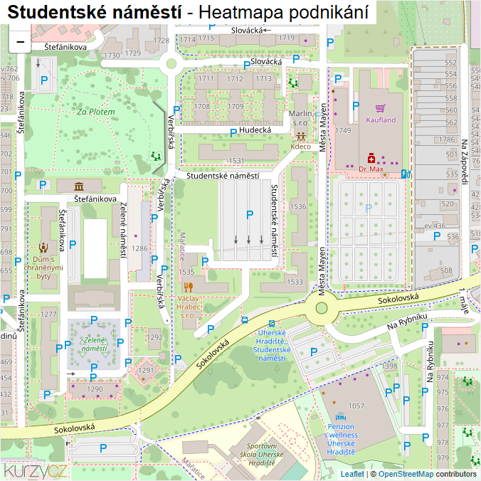 Mapa Studentské náměstí - Firmy v ulici.