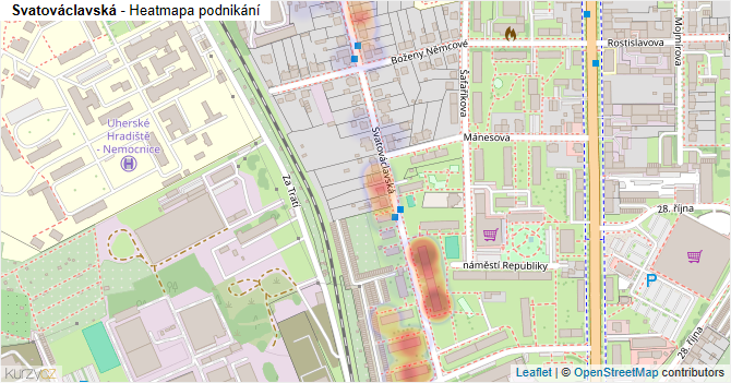Svatováclavská - mapa podnikání