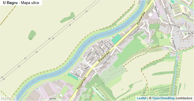 U Bagru - mapa ulice