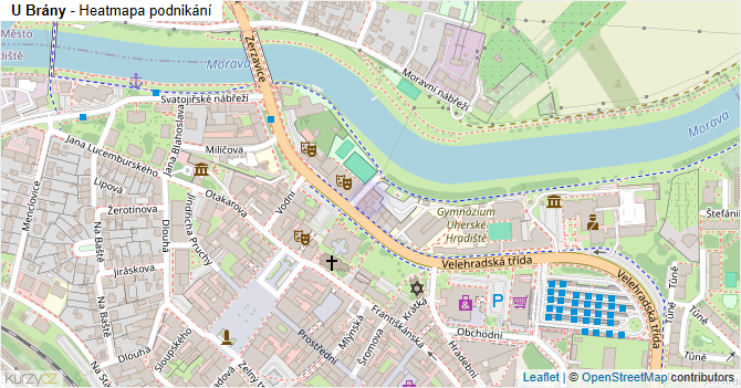 U Brány - mapa podnikání