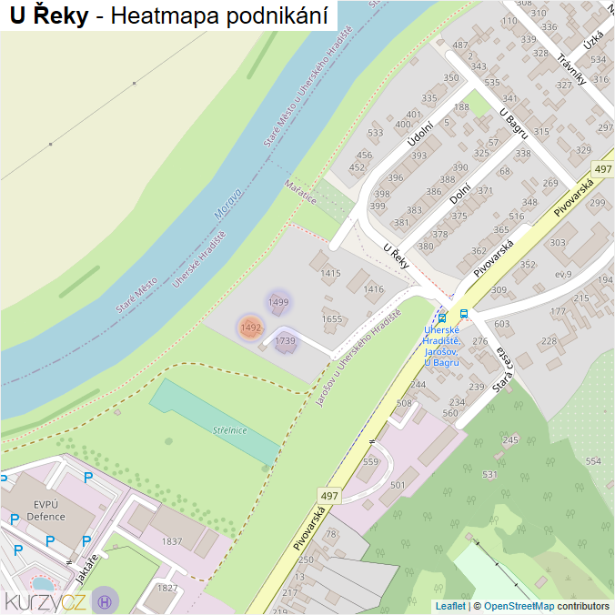 Mapa U Řeky - Firmy v ulici.