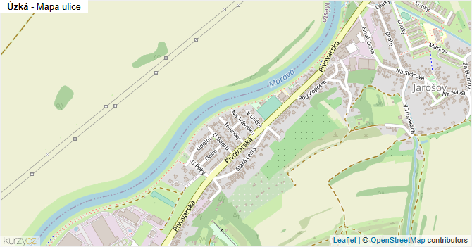 Úzká - mapa ulice