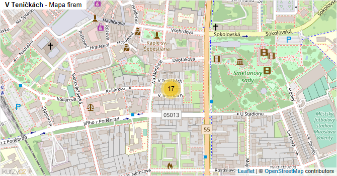 V Teničkách - mapa firem