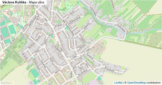 Václava Kulíška - mapa ulice