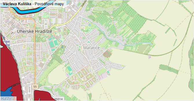 Václava Kulíška - záplavové mapy stoleté vody