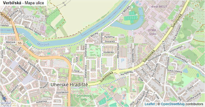 Verbířská - mapa ulice