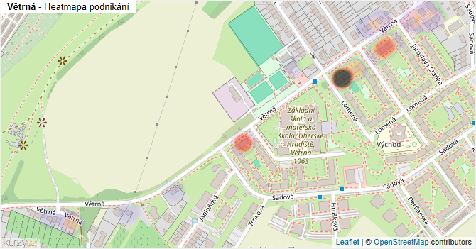 Větrná - mapa podnikání