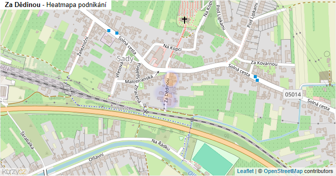 Za Dědinou - mapa podnikání