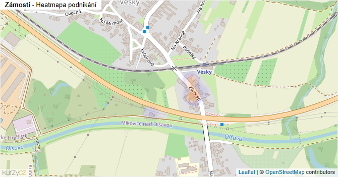 Zámostí - mapa podnikání