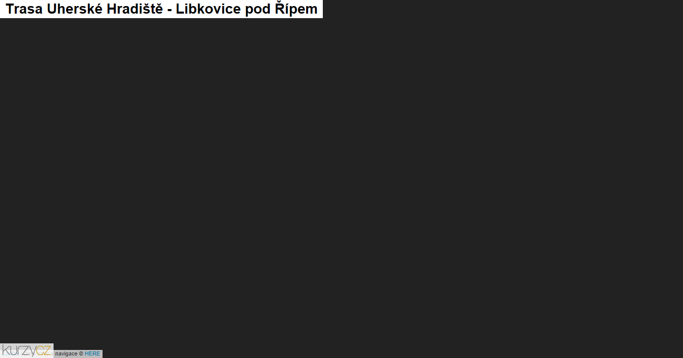 Uherské Hradiště-Libkovice pod Řípem, mapa trasy