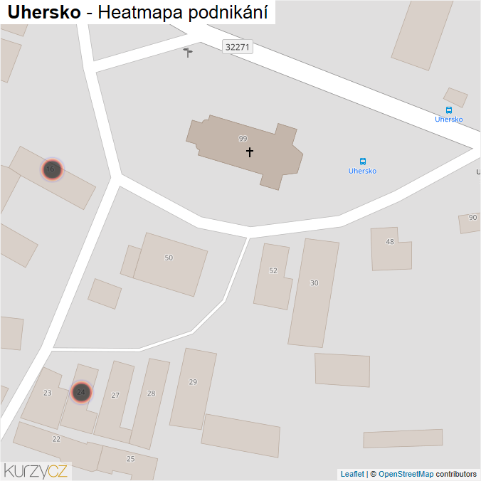 Mapa Uhersko - Firmy v obci.