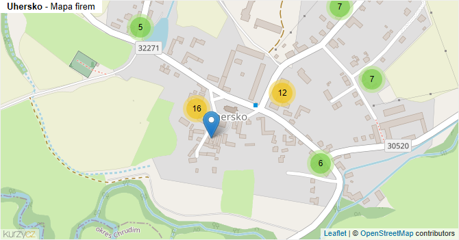 Uhersko - mapa firem
