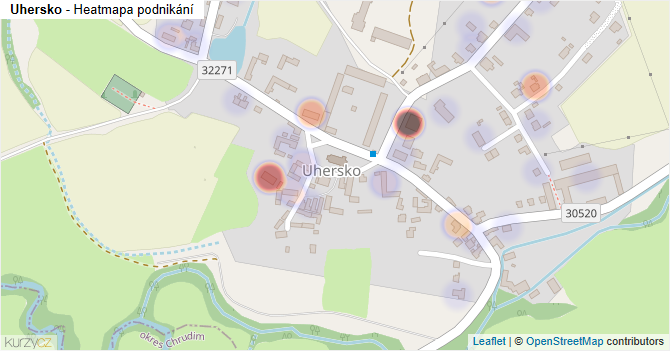 Uhersko - mapa podnikání