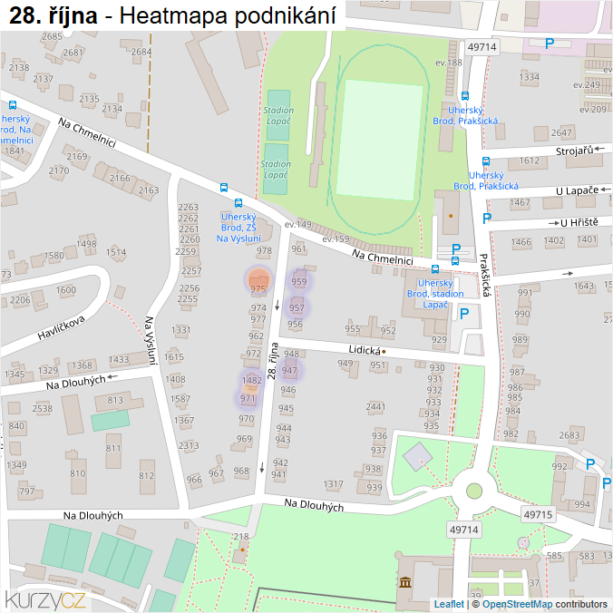 Mapa 28. října - Firmy v ulici.