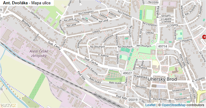 Ant. Dvořáka - mapa ulice
