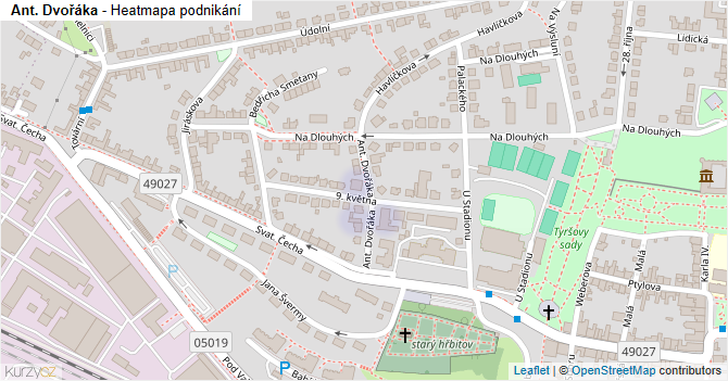 Ant. Dvořáka - mapa podnikání