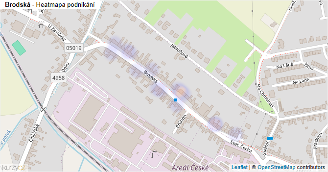 Brodská - mapa podnikání