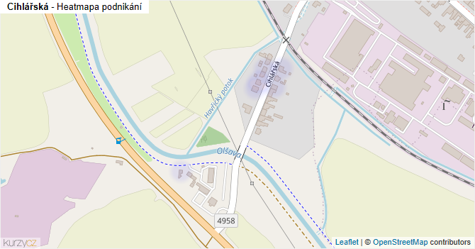 Cihlářská - mapa podnikání