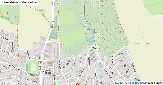Družstevní - mapa ulice
