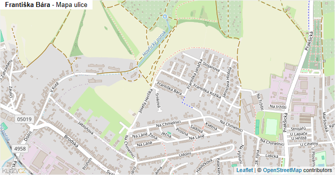 Františka Bára - mapa ulice