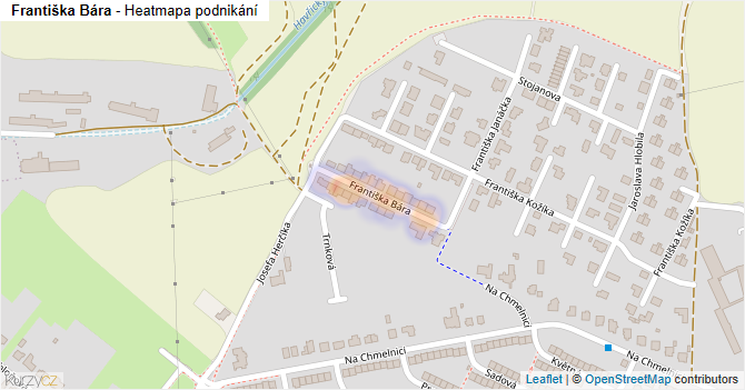 Františka Bára - mapa podnikání