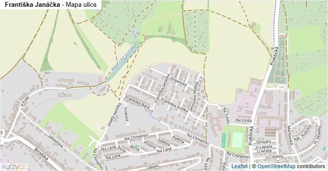 Františka Janáčka - mapa ulice
