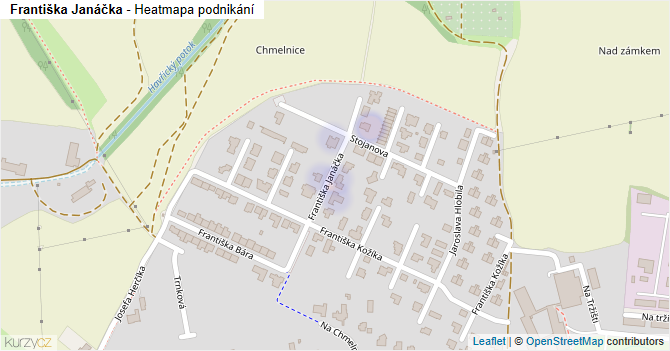 Františka Janáčka - mapa podnikání