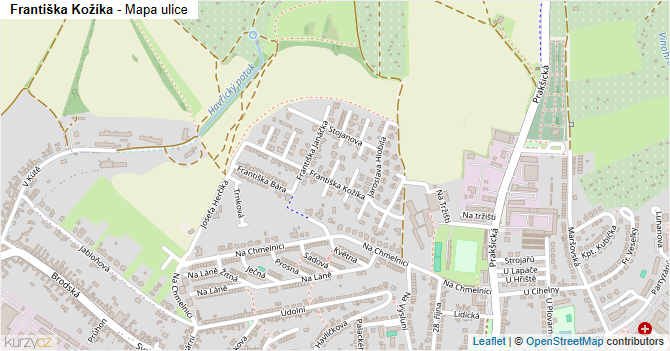 Františka Kožíka - mapa ulice