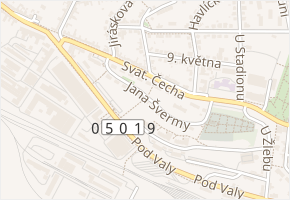 Jana Švermy v obci Uherský Brod - mapa ulice
