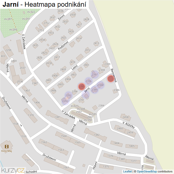 Mapa Jarní - Firmy v ulici.