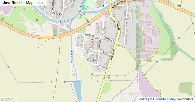 Javořinská - mapa ulice