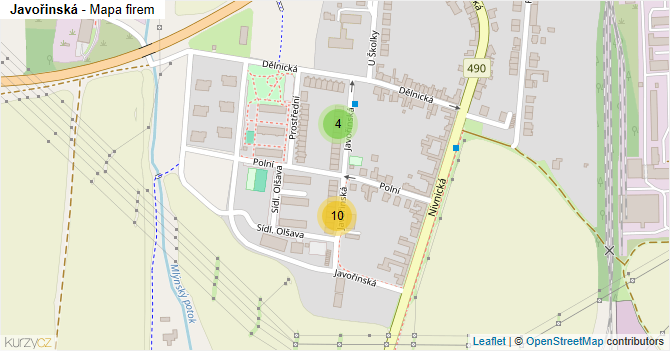 Javořinská - mapa firem