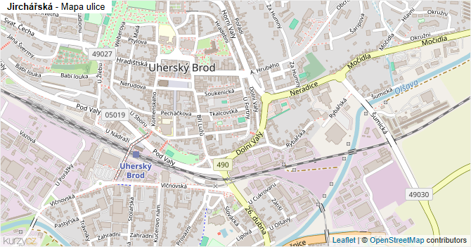 Jirchářská - mapa ulice