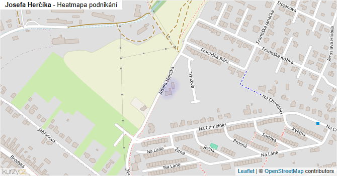 Josefa Herčíka - mapa podnikání