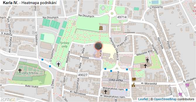 Karla IV. - mapa podnikání