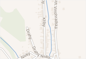Kříby v obci Uherský Brod - mapa ulice