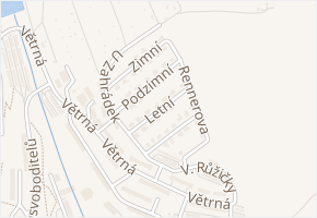 Letní v obci Uherský Brod - mapa ulice