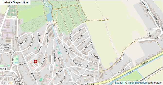 Letní - mapa ulice