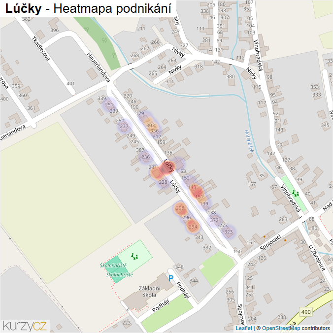 Mapa Lúčky - Firmy v ulici.
