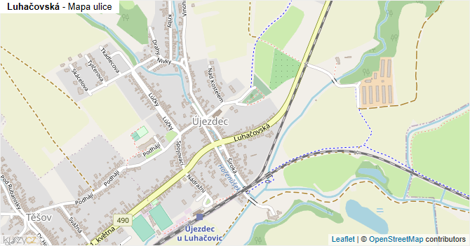 Luhačovská - mapa ulice
