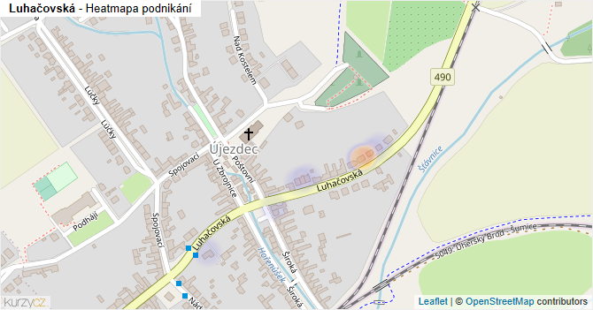 Luhačovská - mapa podnikání