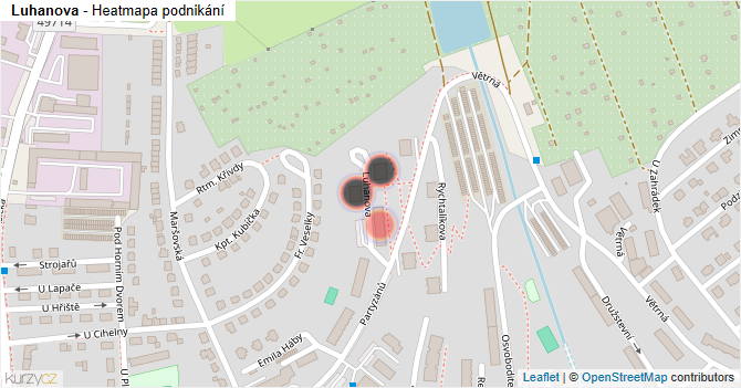 Luhanova - mapa podnikání