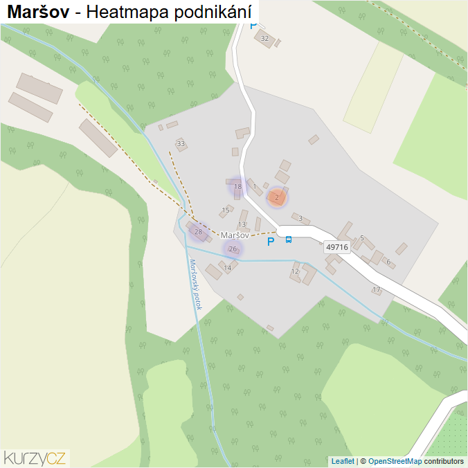 Mapa Maršov - Firmy v části obce.